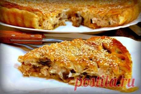 Как приготовить пирог с курицей и грибами  - рецепт, ингредиенты и фотографии