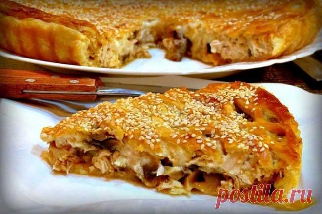 Как приготовить пирог с курицей и грибами  - рецепт, ингредиенты и фотографии