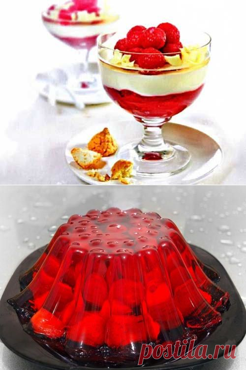 Рецепт Малиновое желе - Ягодный десерт с маскарпоне