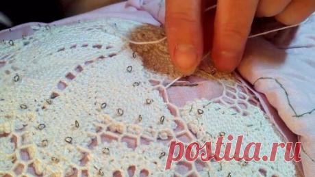 Как я шью сеточку в ирландском кружеве.