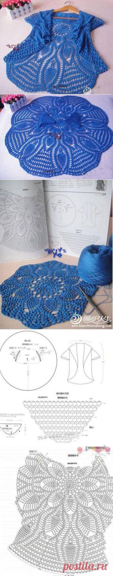 Вязание эксклюзивного жакета крючком - Схемы вязания - Крючок и спицы