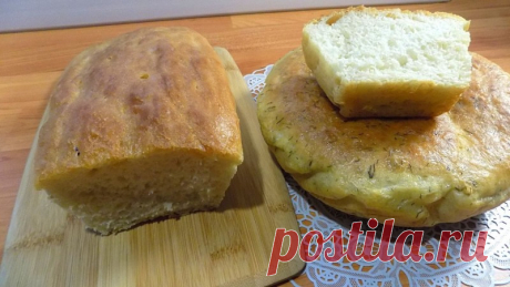 Хлеб домашнего приготовления на дрожжевом тесте Продукты для приготовления хлеба:4 стакана муки (640 гр) 30 гр. свежих дрожжей 1 ч. л соли 2 ч.л сахара 4 ст. л растительного масла 400 мл теплой воды Для вкуса я добавляю в тесто:молотый сушеный чеснок зелень укропа --------------------------------------
