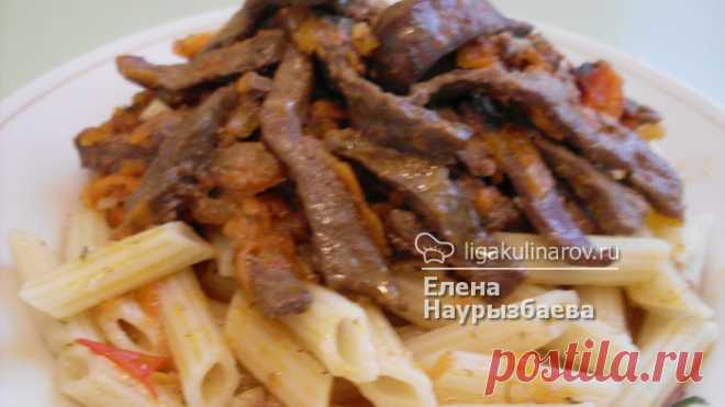 Печень тушеная с овощами - рецепт пошаговый с фото