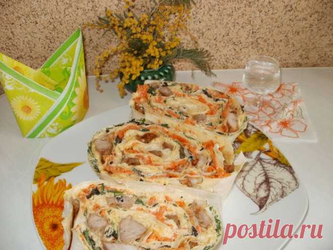 Вкусный рулет их лаваша с морковкой по-корейски | БУДЕТ ВКУСНО!