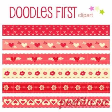 Hearts Day Borders Digital Clip Art for Scrapbooking Card Making Cupcake Toppers Paper Crafts This clipart set includes the 6 x Hearts Day Borders.    Each clipart illustration is included separately as a high resolution PNG file with a transparent background, a JPG with a white background and as SVG file.    Each object is provided at a sizes of 5.5 Inches on its longest side.