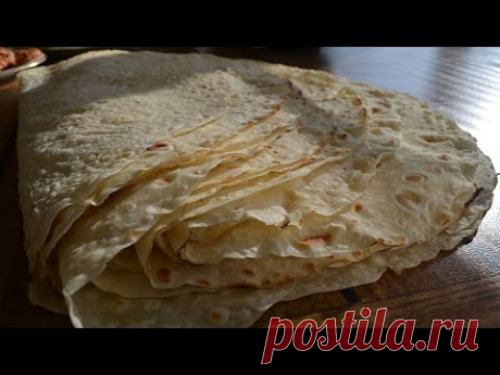 Тонкий ЛАВАШ готовим дома ЭЛАСТИЧНЫЙ для ШАУРМЫ и БЫСТРЫХ ЗАВТРАКОВ Простой рецепт