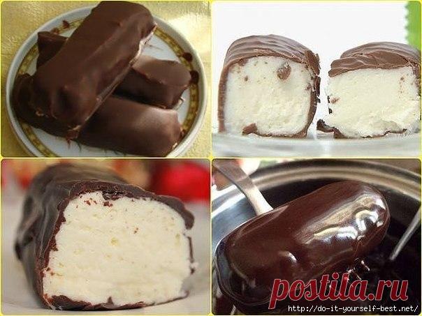 Творожные сырки. ( без всяких консервантов)
 Вам потребуется:
200 гр творога
2 ст.л. сахарной пудры (без горки)
30 гр сливочного масла
80 гр шоколада
1 пакетик ванилина или ванильного сахара
Начинка: карамель, джем, кокосовая стружка - на ваше усмотрение