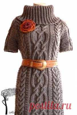 Вязание спицами - Платье спицами. Косы и араны по мотивам кельтских узоров.