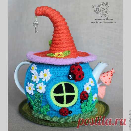 Купить Грелка на чайник "Домик - лето!" (с чайником) - грелка на чайник, грелка для чайника