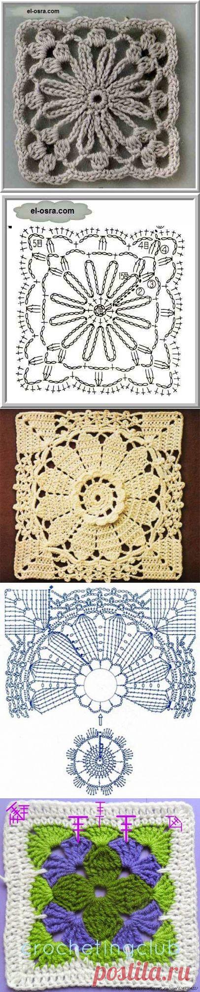 Ажурные мотивы крючком. Подборка