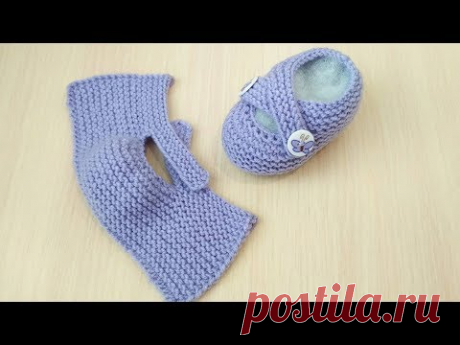 Пинетки спицами. Простые пинетки на двух спицах