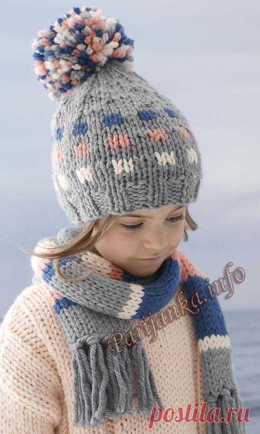 Шапка и шарф (д) 05 и 06*150 Phildar №5034