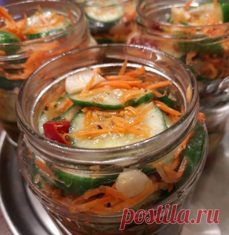 огурцы с морковью по корейски на зиму