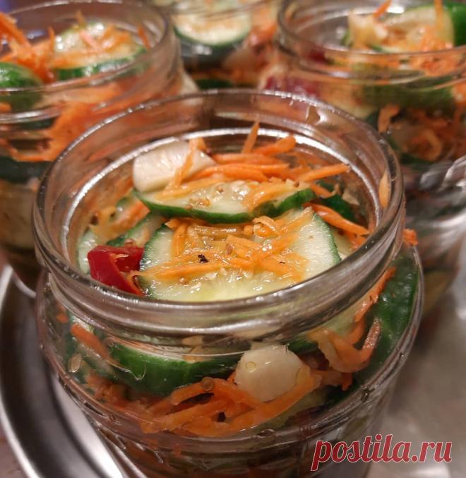 огурцы с морковью по корейски на зиму