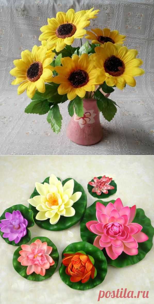 Изделия из фоамирана - что это?. 
Фоамиран применяется в создании различных изделий, используется в разных видах ремесла, но наиболее популярен он в изготовлении цветов. - Источник: Рукоделие - мое ремесло http://rukodelie1.com/publ/lepka/lepka_iz_gliny/izdelija_iz_foamirana_chto_ehto/18-1-0-34