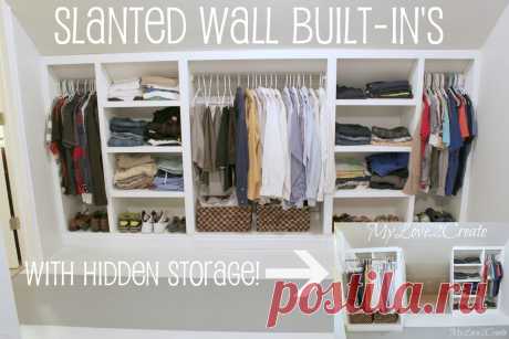 Slanted Wall built-ins, with Hidden Storage | My Love 2 Create