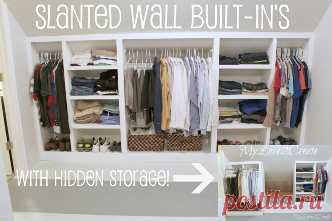 Slanted Wall built-ins, with Hidden Storage | My Love 2 Create