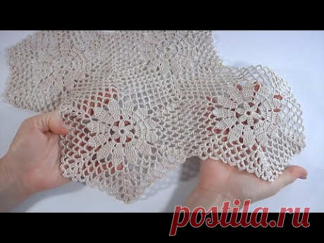 Нежно Просто Ажурно и Очень КРАСИВО/Мотивы крючком/Соединение этих мотивов в полотно.