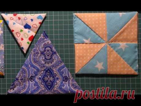 Пэчворк для начинающих.Шьем без машинки блоки с закрытыми срезами. - YouTube