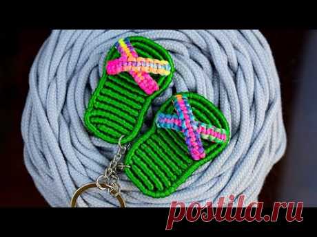 Macrame tutorial | The Flip & Flop key chain | Cute handmade gift for couple