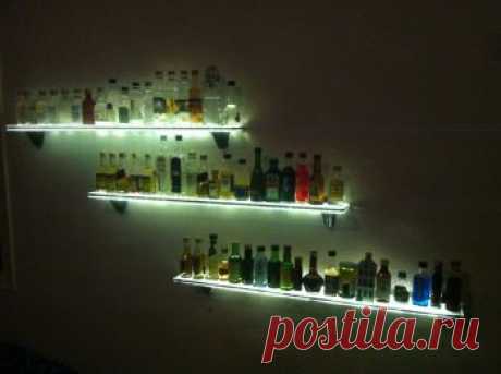 Барные полки со светодиодной подсветкой своими руками | Своими руками