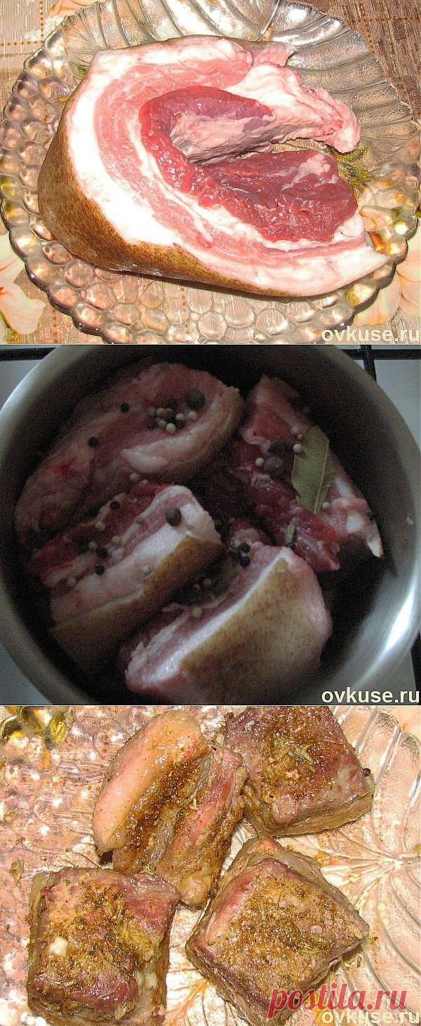 Закусочное сало с чесноком - Простые рецепты Овкусе.ру