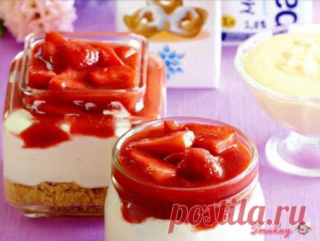 Десерт из клубники с печеньем и заварным кремом » Смакуй - кулинарные рецепты со всего света!
