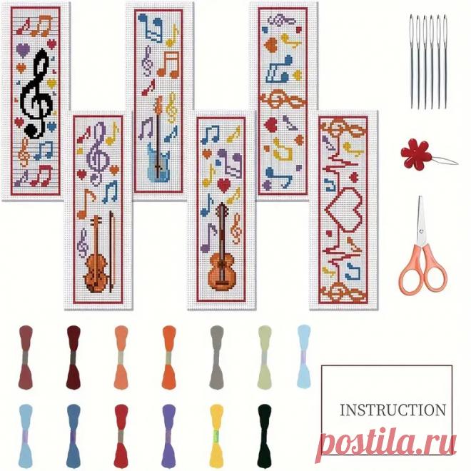 набор для вышивки закладок с музыкальными нотами 6 шт. с - Temu Moldova