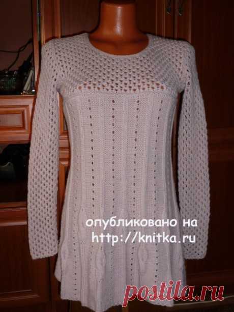 Женская туника спицами. Работа Марины Ефименко