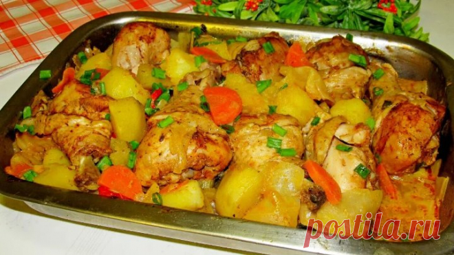 Когда хочу ВКУСНЫЙ УЖИН, но МАЛО ВРЕМЕНИ, готовлю ЭТО БЛЮДО! И получается ОТЛИЧНО! Когда совершенно нет свободного времени, готовлю это блюдо в духовке. Нарезал, сформировал и на время забыл. Чудесный вкус, семья накормлена и мир прекрасен!

Рецепт:
Куриные голени - 8 шт
Картофель - 5 шт (среднего размера)
Лук - 2 шт
Морковь - 1 шт
Капуста - 400 гр
Сельдерей ( стебельки) - 1 шт ( по желанию)
Перец молотый - 1 ч.л
Паприка - 1 ч.л
Приправа итальянские травы - 1 ч.
Соевый соу...