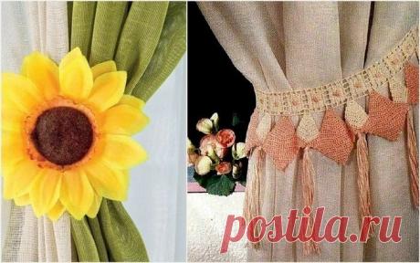 Подхваты для штор ручной работы: 44 красивых варианта