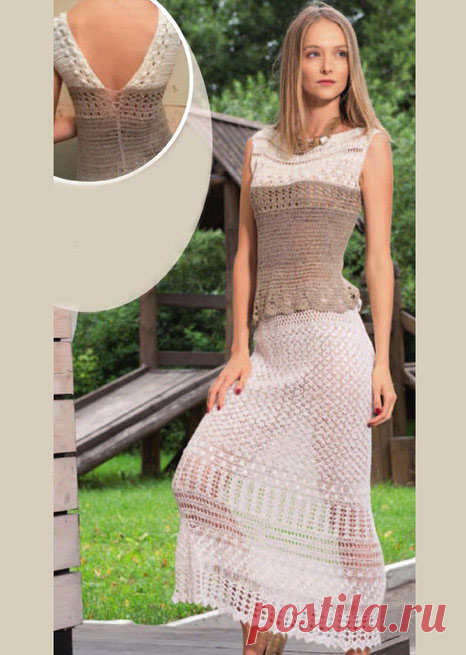 Женский комплект крючком: топ и юбка - Портал рукоделия и моды