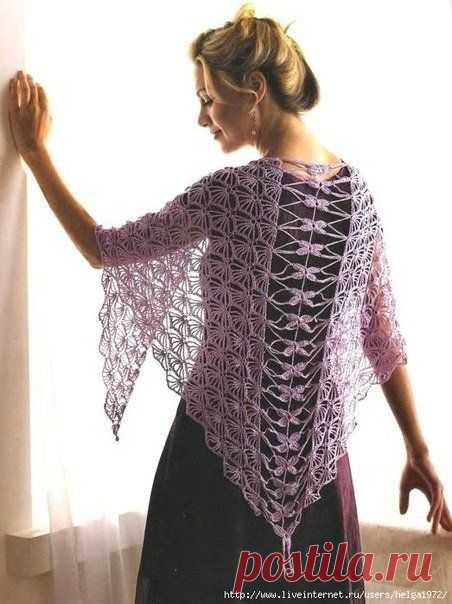 Шаль "Стрекоза" - Шали,шарфы,палантины - Вязание крючком -МАСТЕР-КЛАССЫ ПО РУКОДЕЛИЮ- Страна рукоделия