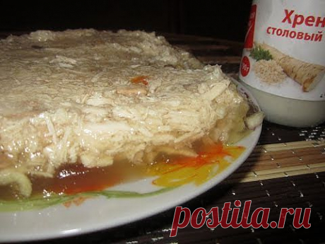 Полезный студень (холодец) из куриного филе и лапок - кулинарный рецепт