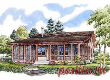 Plan W11524KN: Country, Log, Narrow Lot, Vacation House Plans &amp; Home Designs