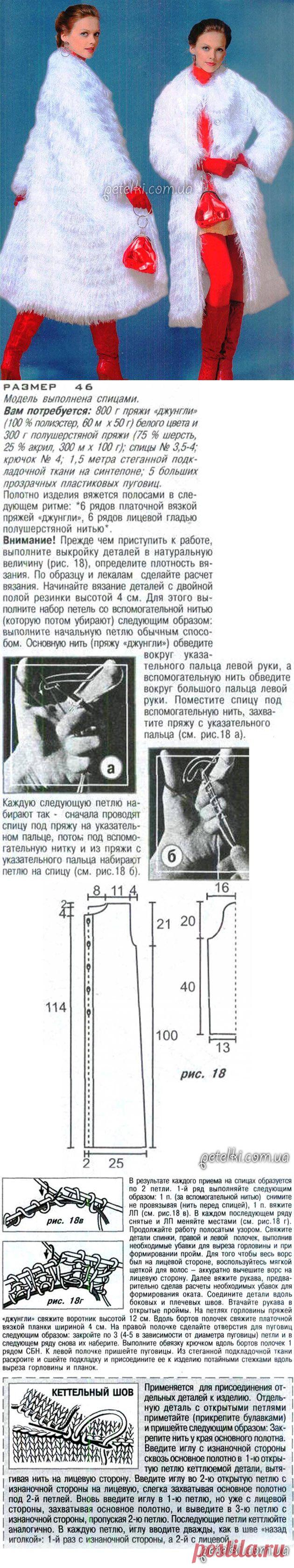 Вязаная шубка из травки. Описание, выкройка