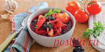Постный борщ с черносливом - Рецепты для Мультиварки