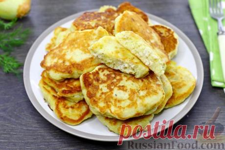 Рецепт: Жареные ленивые пирожки с куриным фаршем (на кефире) на RussianFood.com