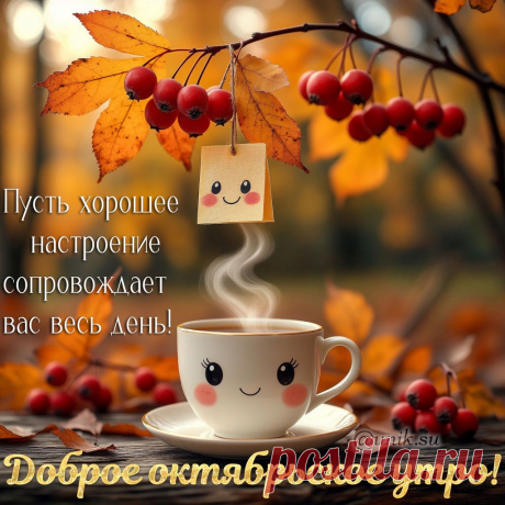 Открытки с добрым утром октября