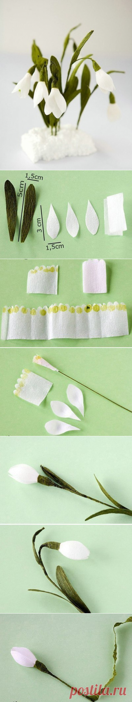 Букетик подснежников из гофрированной бумаги — Сделай сам, идеи для творчества - DIY Ideas