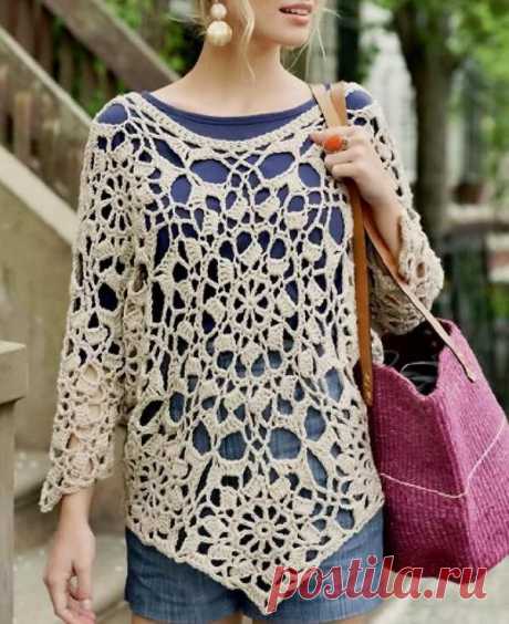 Crochet Sweaters: Crochet Tunic Pattern - Beautiful Simple Women's Tunic