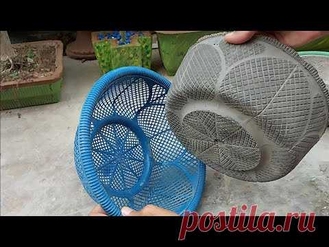How To Make Beautiful Cement pot At Home | Simple & Easy DIY Flower Pot Designs