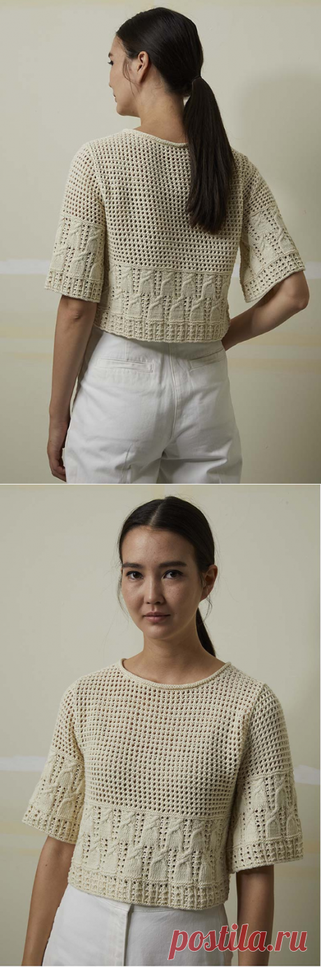 Летний вязаный топ Cotton