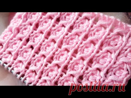 Новый бомбический фоновый узор спицами 🌹 knitting pattern.
