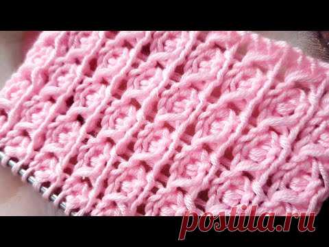 Новый бомбический фоновый узор спицами 🌹 knitting pattern.
