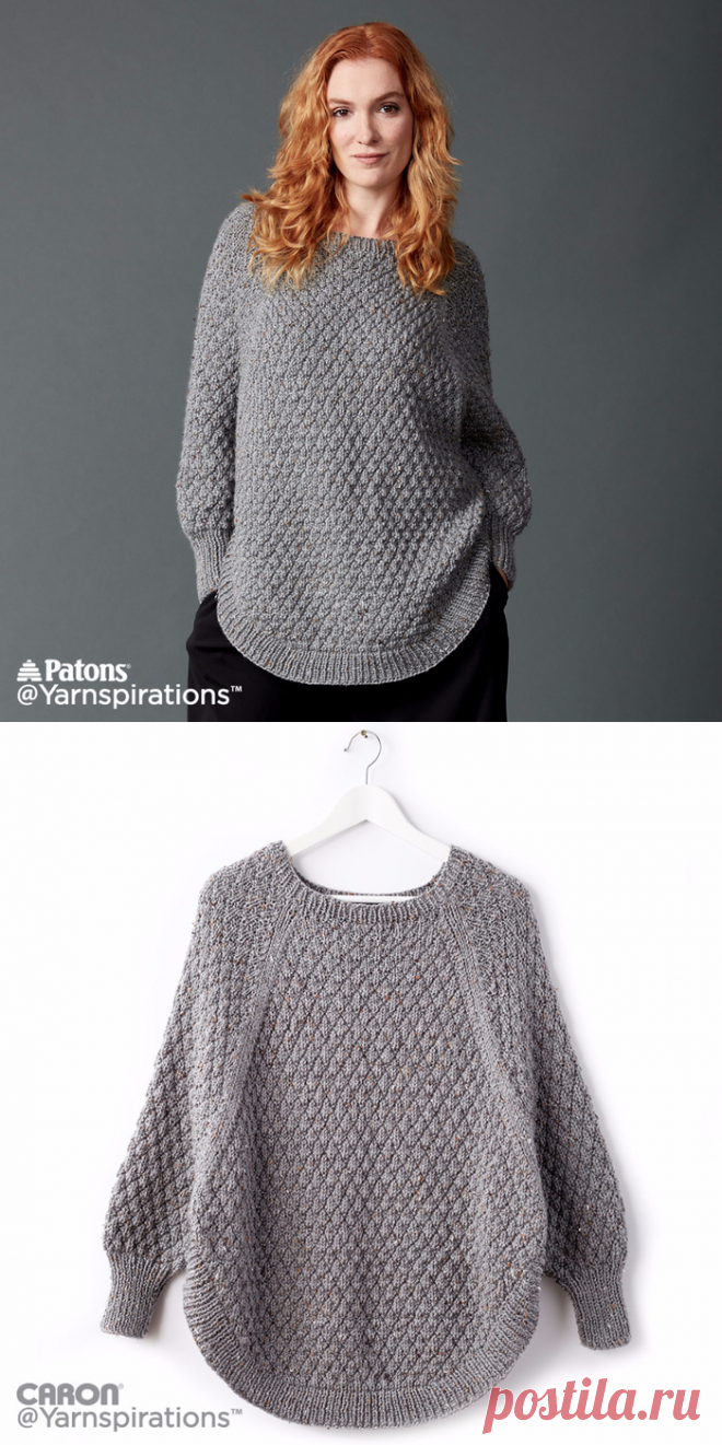 Пуловер - пончо GREAT CURVES KNIT PONCHO спицами