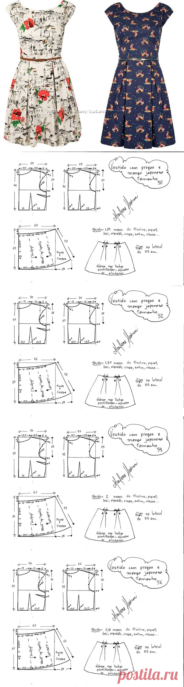 Выкройка платья, размер 48-56 (Шитье и крой) | Журнал Вдохновение Рукодельницы