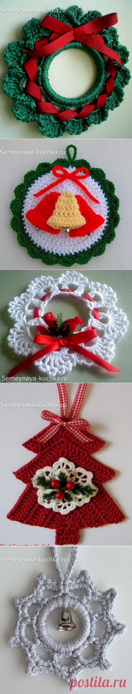 НОВОГОДНИЕ игрушки крючком (45 простых идей). | Семейная Кучка