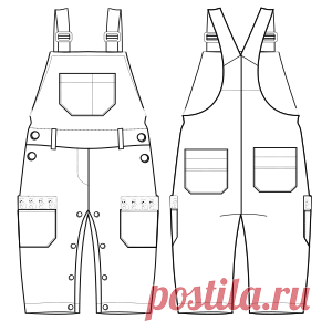 Patronaje industrial: patrones moldes ropa para marcas líderes Jardinero 6019 BEBES Enteritos