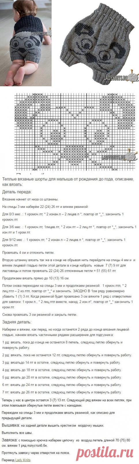 ВЯЗАНЫЕ ШОРТЫ ДЛЯ МАЛЫША